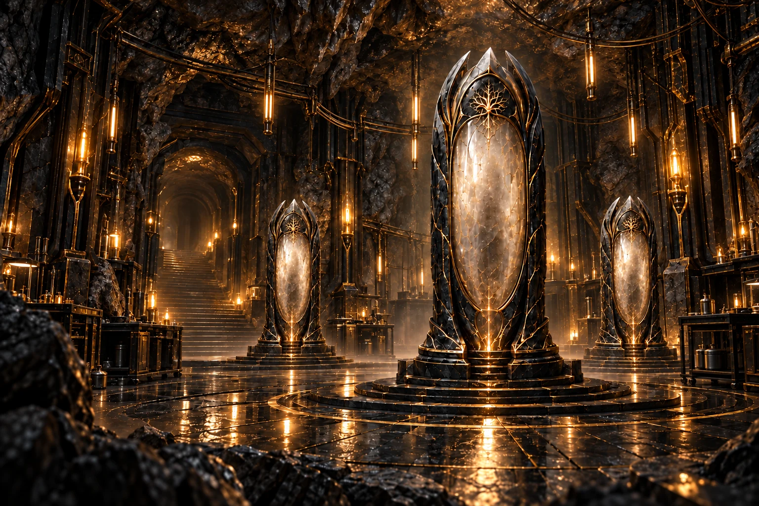 Underground facility containing three Echo Cradles